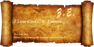 Zisencsák Emese névjegykártya